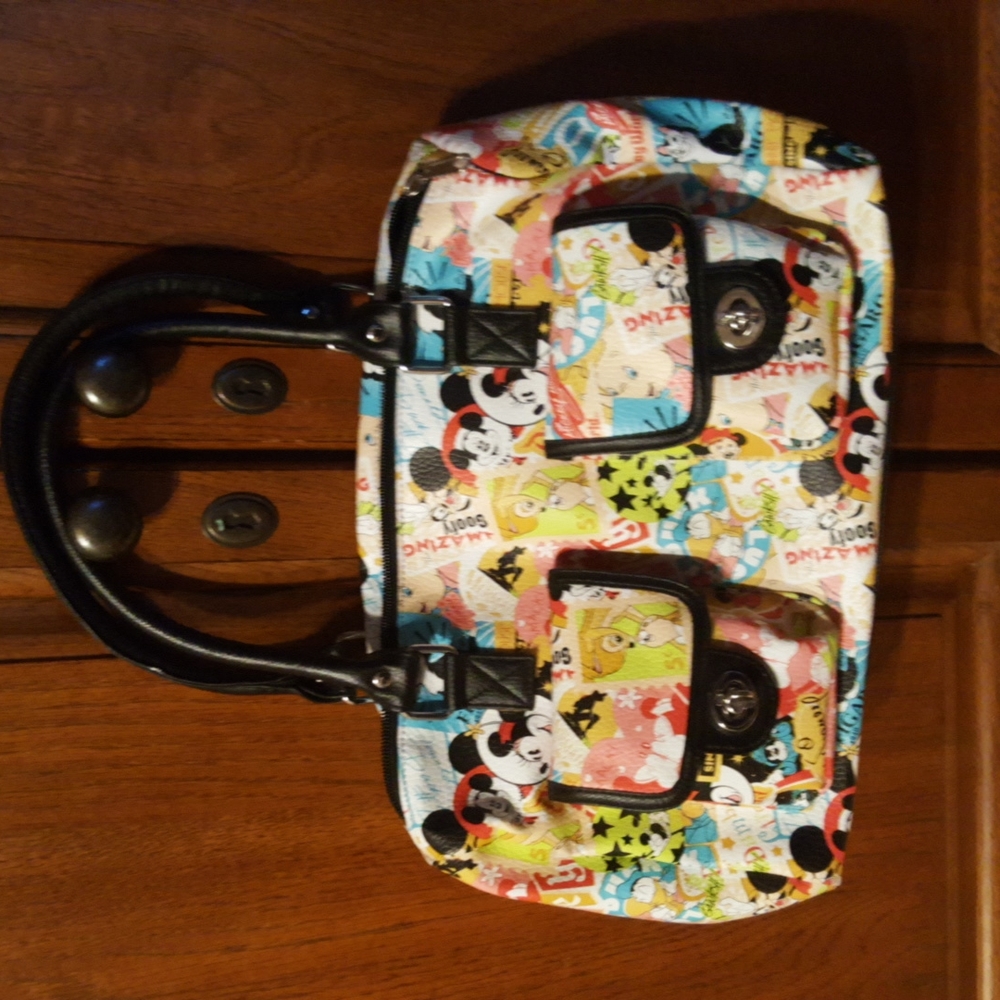 Disney Parks Collage Purse Mickey, Minnie, Goofy, Bambi...